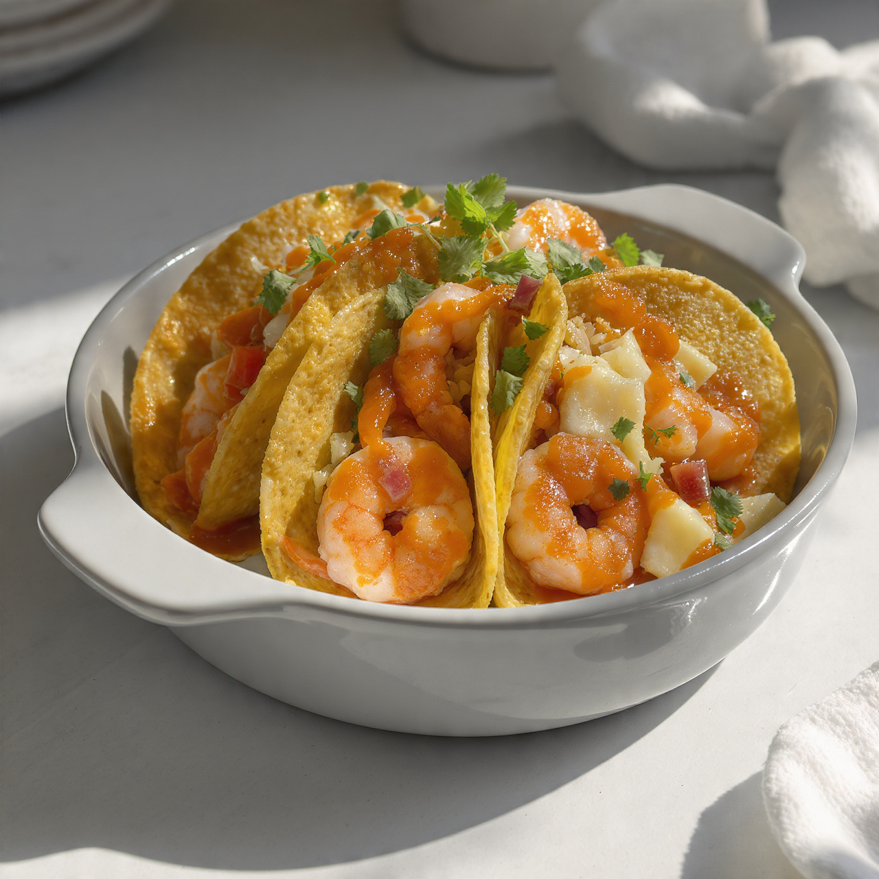 Shrimp Tacos with Creamy Taco Sauce