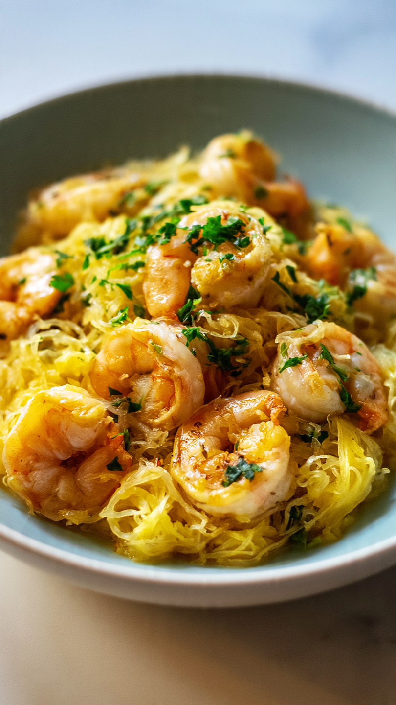Garlic Shrimp Spaghetti Squash