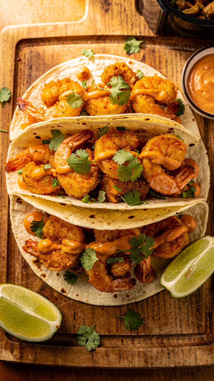 Air Fryer Bang Bang Shrimp Tacos