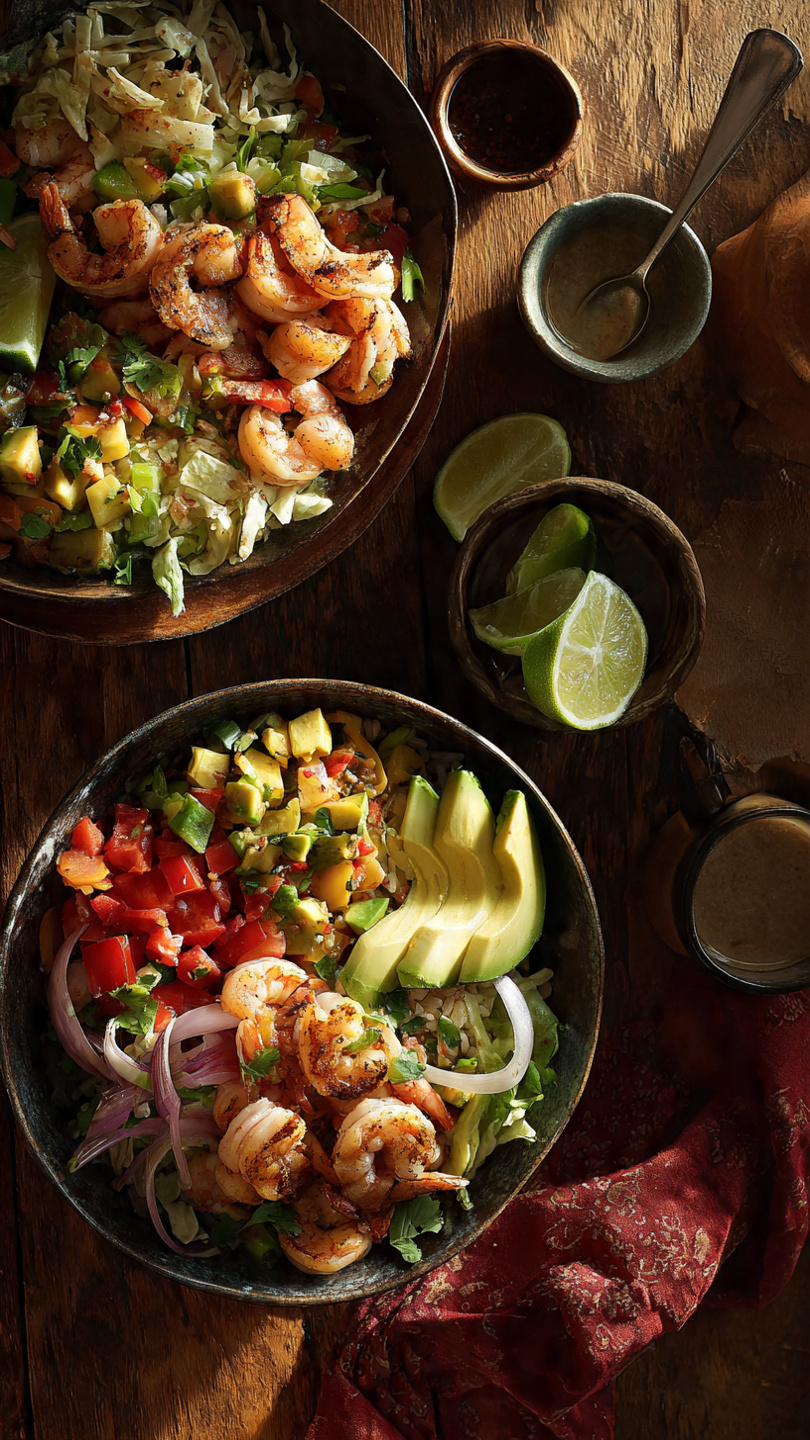 Chili Lime Shrimp Burrito Bowls
