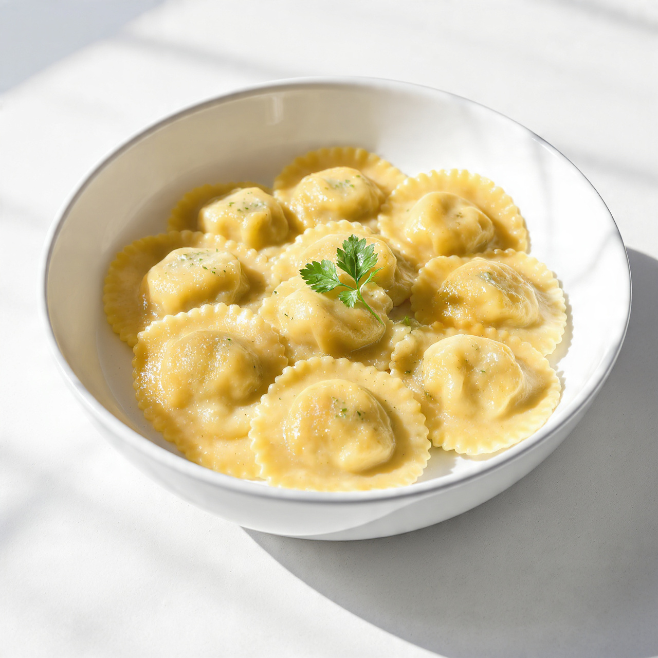 Shrimp Ravioli with Lemon Cream Sauce