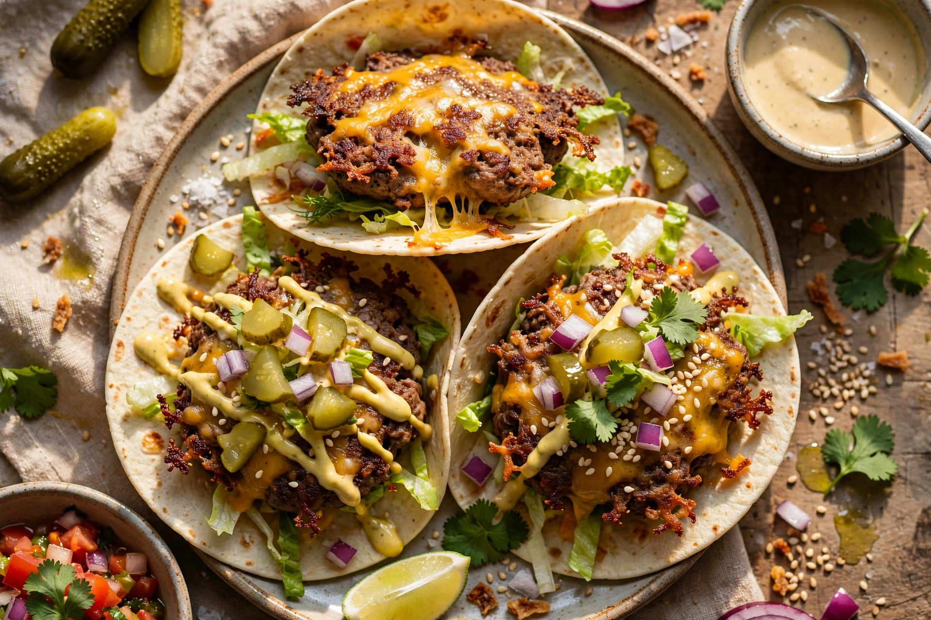 Smash Burger Tacos